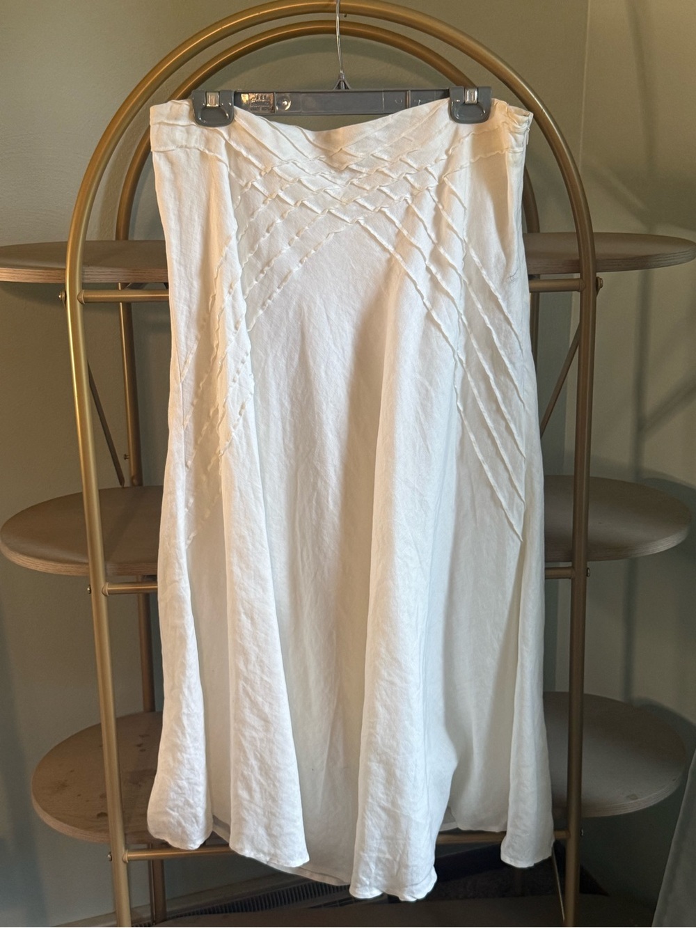 Vintage Carole Little White Linen Skirt